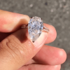4ct Pear Cut White Sapphire Engagement Ring