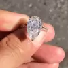4ct Pear Cut White Sapphire Engagement Ring
