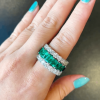 6.5ct Triple Row Radiant Cut Emerald Eternity Band