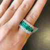 6.5ct Triple Row Radiant Cut Emerald Eternity Band