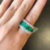 6.5ct Triple Row Radiant Cut Emerald Eternity Band