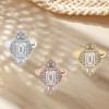 3.7ct Art Deco Emerald Cut White Sapphire Engagement Ring