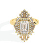 3.7ct Art Deco Emerald Cut White Sapphire Engagement Ring