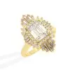 3.7ct Art Deco Emerald Cut White Sapphire Engagement Ring