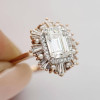 7ctw Octagon Emerald Cut White Sapphire Engagement Ring