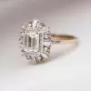 7ctw Octagon Emerald Cut White Sapphire Engagement Ring