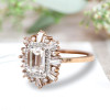 7ctw Octagon Emerald Cut White Sapphire Engagement Ring