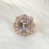 7ctw Octagon Emerald Cut White Sapphire Engagement Ring