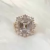 7ctw Octagon Emerald Cut White Sapphire Engagement Ring