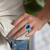 12ct Cushion Cut Aquamarine Mermaid Inspired Cocktail Ring