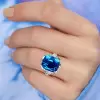 12ct Cushion Cut Aquamarine Mermaid Inspired Cocktail Ring