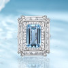 8.4ct Emerald Cut Aquamarine Engagement Ring
