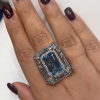 8.4ct Emerald Cut Aquamarine Engagement Ring
