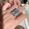 8.4ct Emerald Cut Aquamarine Engagement Ring