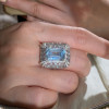 8.4ct Emerald Cut Aquamarine Engagement Ring
