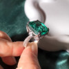 16ct Cushion Cut Emerald Vintage Cocktail Ring