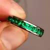4.5ct Emerald Cut Green Sapphire Eternity Band
