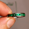 4.5ct Emerald Cut Green Sapphire Eternity Band