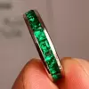 4.5ct Emerald Cut Green Sapphire Eternity Band