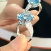 11ct Cushion Cut Aquamarine Engagement Ring