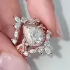 2ct Pear Cut White Sapphire 3pcs Bridal Set in Rose Gold