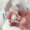 2ct Pear Cut White Sapphire 3pcs Bridal Set in Rose Gold