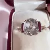 3ct Three-stone Cushion Cut White Sapphire Ring in Gold