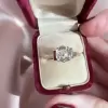 3ct Three-stone Cushion Cut White Sapphire Ring in Gold