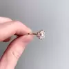 3ct Three-stone Cushion Cut White Sapphire Ring in Gold