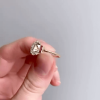 3ct Three-stone Cushion Cut White Sapphire Ring in Gold