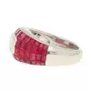 11.75ctw Emerald Cut Invisible Setting Ruby Ring