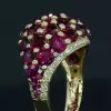 14.5CTW Round Cut Ruby & Diamond Pavé Cocktail Ring