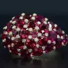 14.5CTW Round Cut Ruby & Diamond Pavé Cocktail Ring