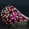 14.5CTW Round Cut Ruby & Diamond Pavé Cocktail Ring