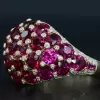 14.5CTW Round Cut Ruby & Diamond Pavé Cocktail Ring