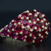 14.5CTW Round Cut Ruby & Diamond Pavé Cocktail Ring