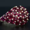 14.5CTW Round Cut Ruby & Diamond Pavé Cocktail Ring