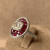 6.85ct Asscher Cut Ruby & Diamond Invisible Setting Ring