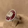 6.85ct Asscher Cut Ruby & Diamond Invisible Setting Ring