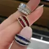 8.95ct Emerald Cut Wedding Band in Three Colors Available