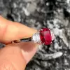 1.5ct Cushion Cut Ruby Dainty Engagement Ring