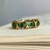 2.15ct Emerald Cut Green Sapphire Wedding Band in Gold