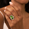 12.65ct Oval Cut Green Tourmaline Ring in Gold