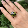 12.65ct Oval Cut Green Tourmaline Ring in Gold