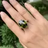 12.65ct Oval Cut Green Tourmaline Ring in Gold