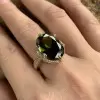 12.65ct Oval Cut Green Tourmaline Ring in Gold