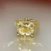 12.6ct Cushion Cut Yellow Sapphire Engagement Ring