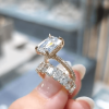 3.75ct Emerald Cut White Sapphire 2pcs Bridal Set in Gold