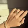 1.95ct Radiant Cut Ruby & White Sapphire Ring in Gold