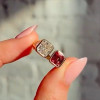 1.95ct Radiant Cut Ruby & White Sapphire Ring in Gold
